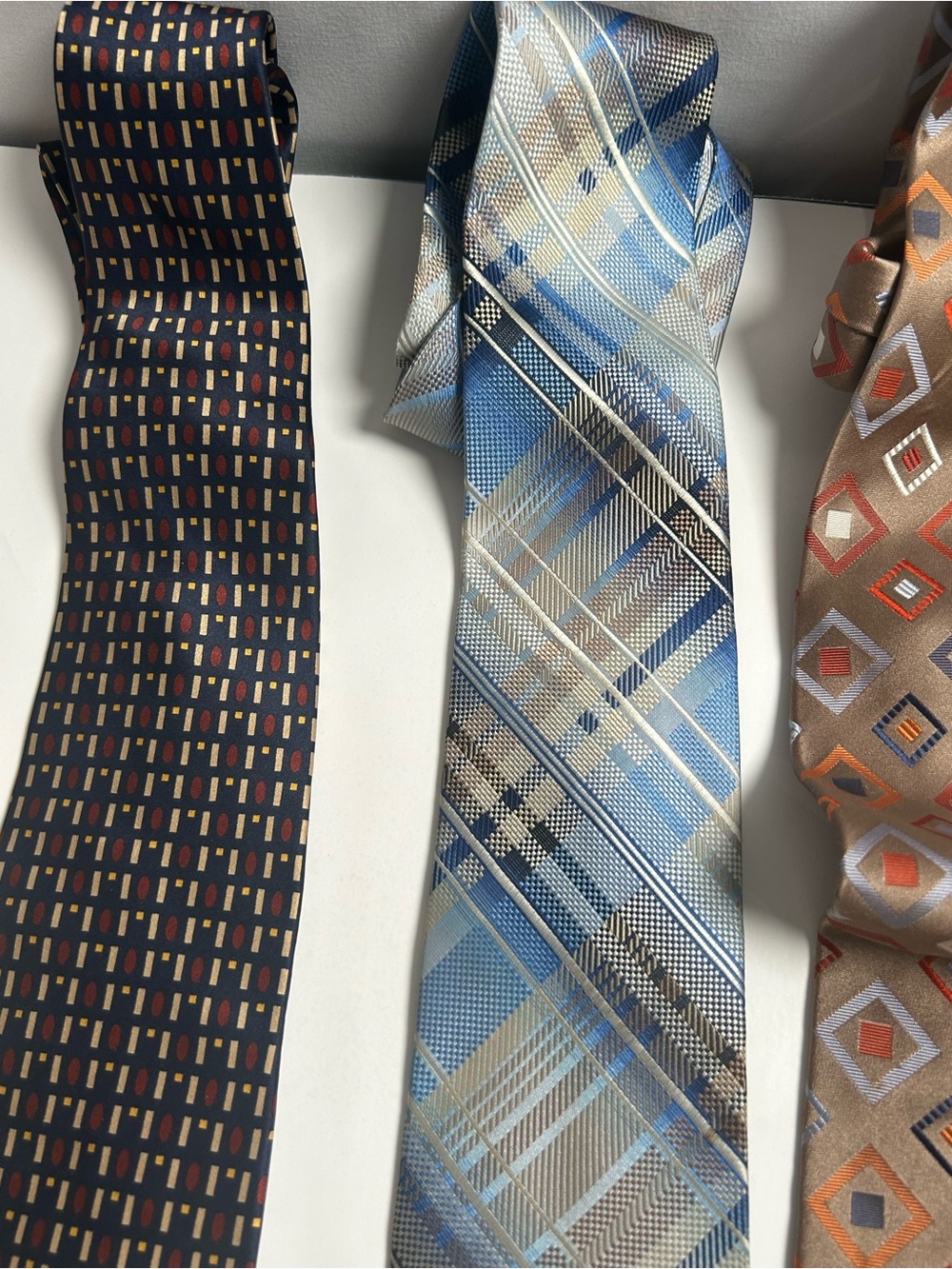 Assorted Men's Necktie Pack - Blue, Black, Tan, Orange, Brown 6ct. - Picture 10 of 13